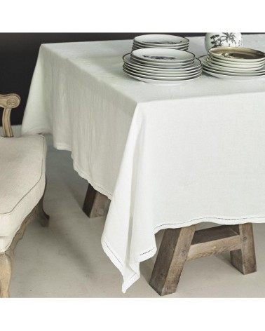 Nappe  Lin pur lavé Ivoire 250x250