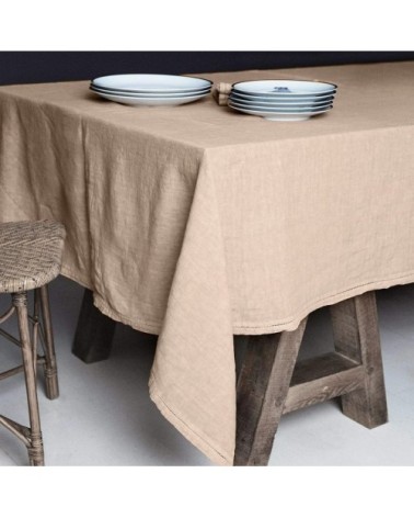 Nappe  Lin pur lavé Chameau 180x300