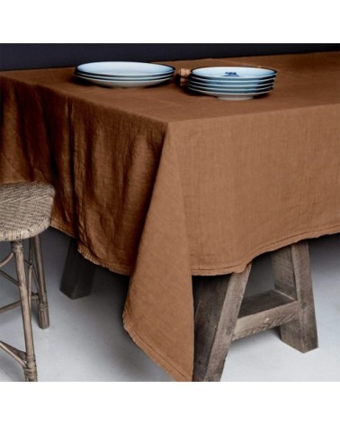 Nappe  Lin pur lavé Bronze 250x250