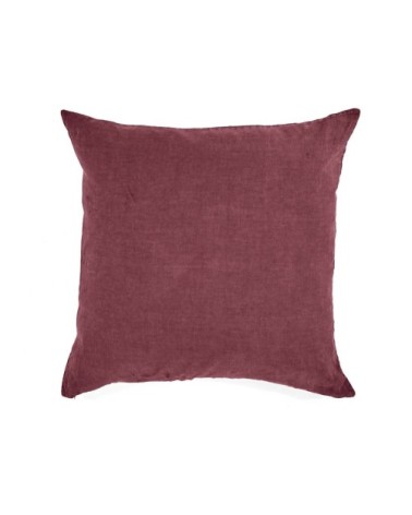 Taie d'oreiller en lin pur lavé Bordeaux 65x65