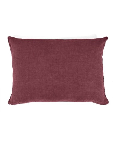 Taie d'oreiller en lin pur lavé Bordeaux 50x70