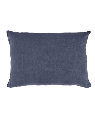 Taie d'oreiller en lin pur lavé Bleu Pierre 50x70