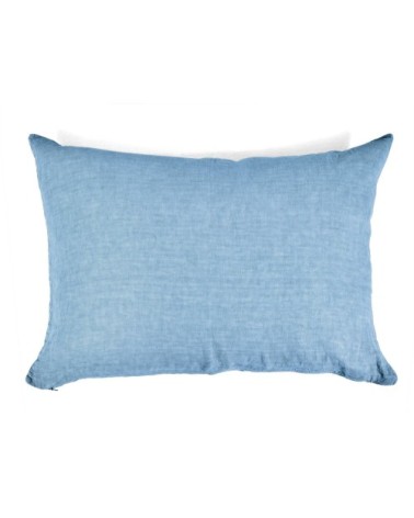 Taie d'oreiller en lin pur lavé Turquoise 50x70