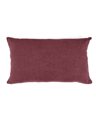 Taie d'oreiller en lin pur lavé Bordeaux 45x95