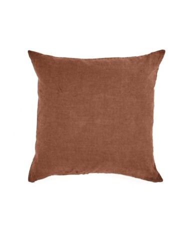 Taie d'oreiller en lin pur lavé Terre Cuite 65x65