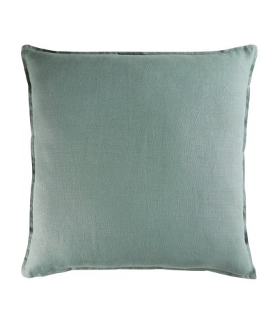 Coussin en lin lavé vert jade 60x60, OEKO-TEX®