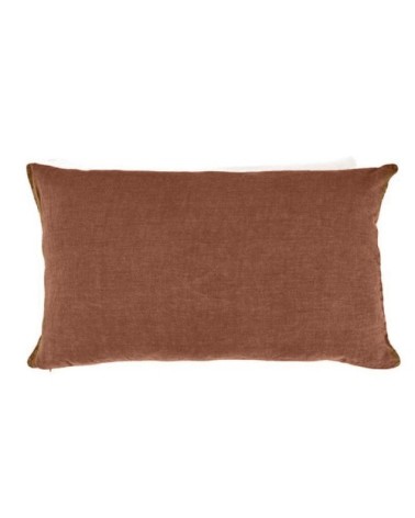 Taie d'oreiller en lin pur lavé Terre Cuite 45x95