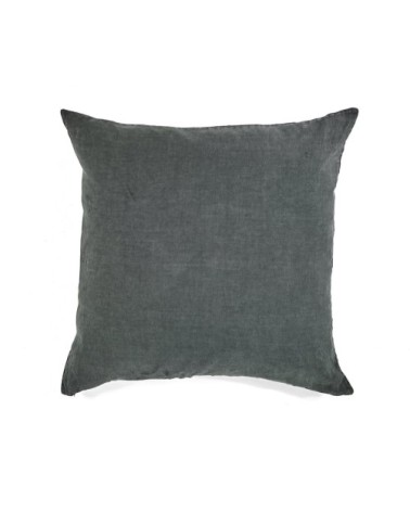 Taie d'oreiller en lin pur lavé Gris Plomb 65x65