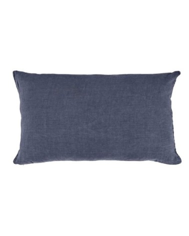 Taie d'oreiller en lin pur lavé Bleu Pierre 45x95