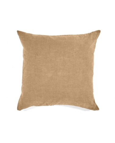 Taie d'oreiller en lin pur lavé  Ocre 65x65