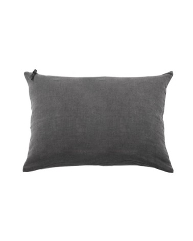 Coussin Lin pur lavé  Gris Plomb 40x60
