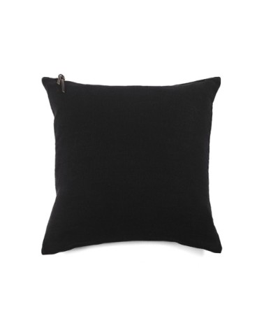 L'ESSENTIEL - Coussin Lin pur lavé Noir  45x45