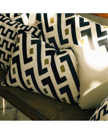 Coussin en lin pur lavé Mali blanc 40x60