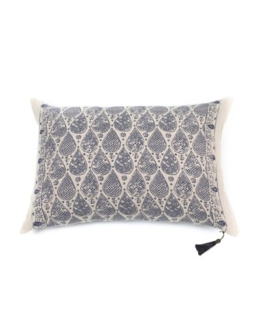 Coussin en lin pur lavé  Damla Bleu  50x70