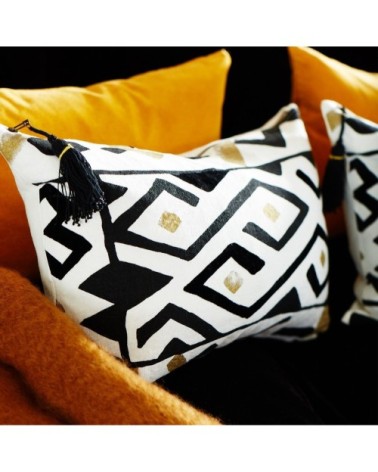 AFRIQUE - Coussin en lin pur lavé Mali nouveau 40x60