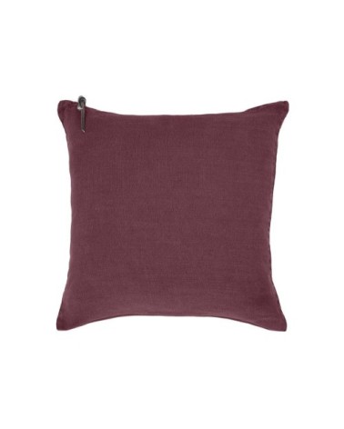 Coussin Lin pur lavé Bordeaux  45x45