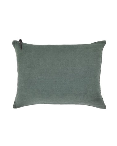 Coussin Lin pur lavé  Vert anglais 40x60