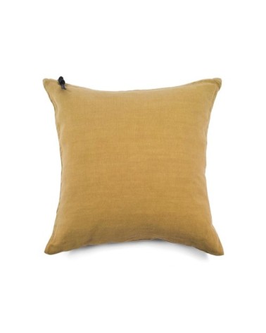 L'ESSENTIEL - Coussin Lin pur lavé Moutarde  45x45