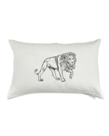 Coussin en lin pur lavé Lion 40x60