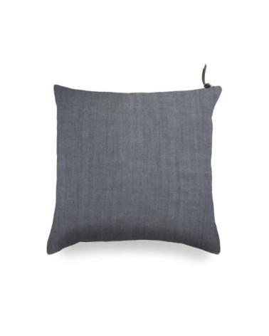 Coussin Lin pur lavé Bleu Pierre  45x45
