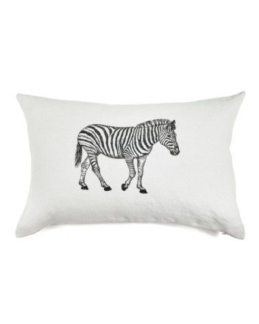 Coussin en lin pur lavé Zebre 40x60