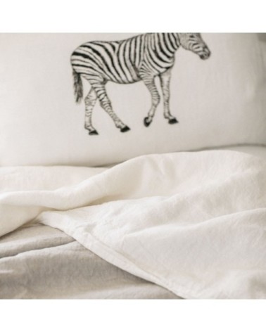 Coussin en lin pur lavé Zebre 40x60