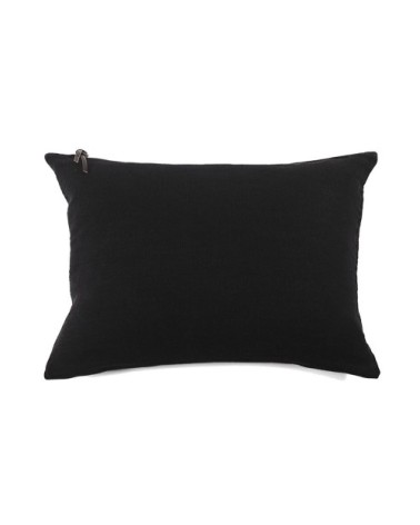 Coussin Lin pur lavé  Noir 40x60