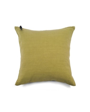 L'ESSENTIEL - Coussin Lin pur lavé Vert Citron  45x45