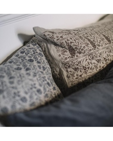 Coussin en lin pur lavé  Hayat Marron 50x70