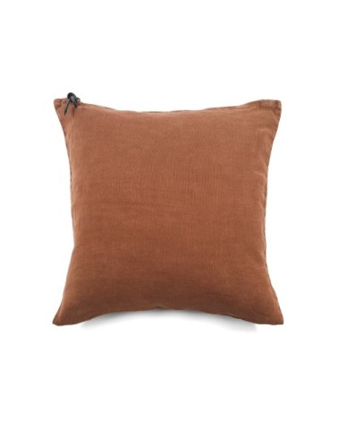 L'ESSENTIEL - Coussin Lin pur lavé Terre cuite  45x45