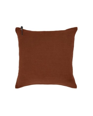 Coussin Lin pur lavé Orange Foncé  45x45
