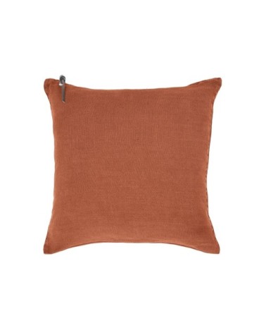 Coussin Lin pur lavé Orange Foncé  45x45