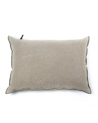 ORIENT EXPRESS Coussin en lin pur lavé Begur Beige Vert 40x60