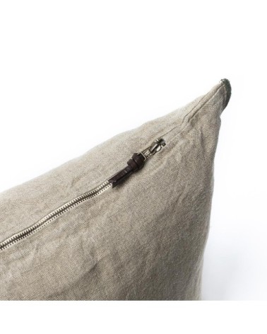 ORIENT EXPRESS Coussin en lin pur lavé Begur Beige Vert 40x60