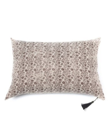 Coussin en lin pur lavé  Gece Marron 50x70