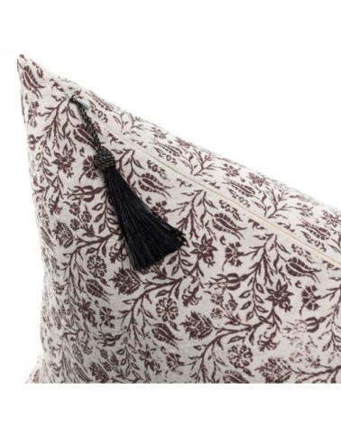 Coussin en lin pur lavé  Gece Marron 50x70