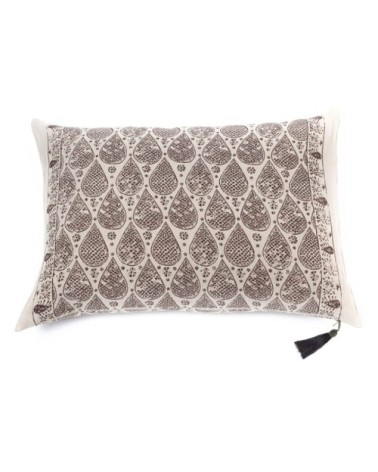Coussin en lin pur lavé  Damla Marron 50x70