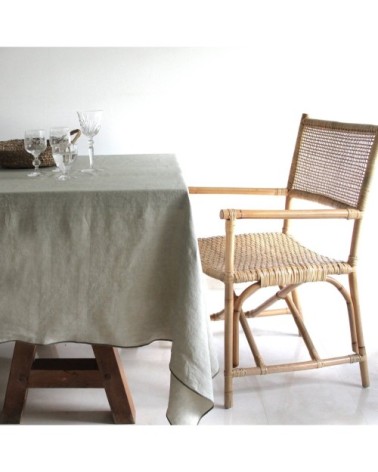 Nappe Lin pur lavé Kaki Foncé 250x250
