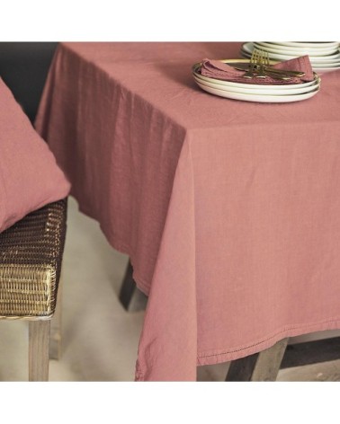 Nappe  Lin pur lavé Rose Foncé 250x250