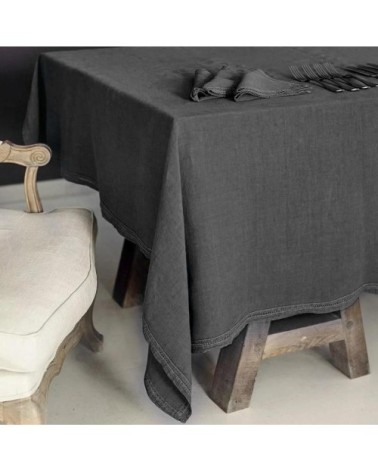 Nappe  Lin pur lavé Gris Plomb 250x250