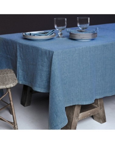 Nappe  Lin pur lavé  Turquoise 250x250