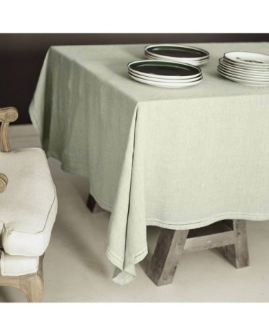 Nappe  Lin pur lavé Kaki 160x250