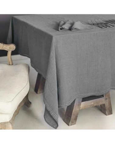 Nappe  Lin pur lavé Gris 180x300