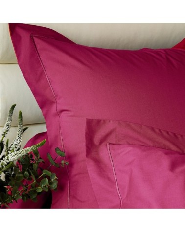 Taie d'oreiller coton 65x65 cm framboise