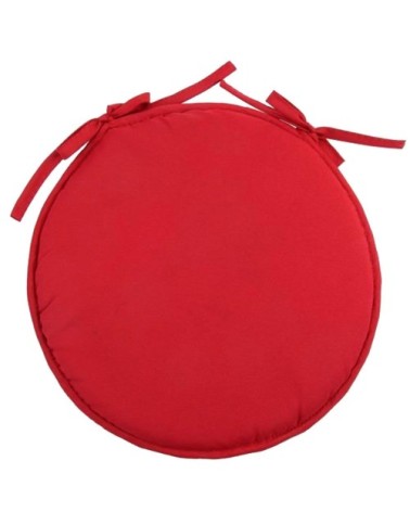 Galette de chaise polyester rouge D40cm