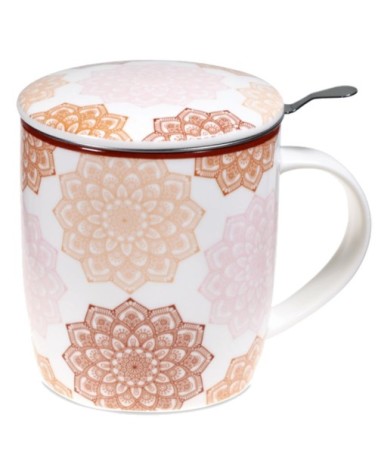 Mug mandala rose avec infuseur