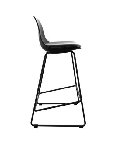 Chaise de bar mi-hauteur noire 65 cm (lot de 2)