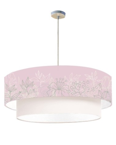 Suspension double Bouquet Rose Poudré Ø 65 x H 30