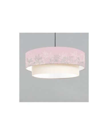 Suspension double Bouquet Rose Poudré Ø 65 x H 30