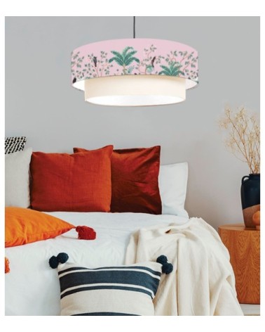 Suspension double Jungle Rose Poudré Ø 65 x H 30